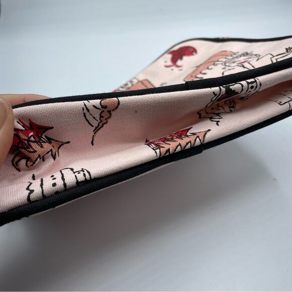 Nordstrom Pink Seattle Landmark Print Makeup Bag Case Ferry Unbrella Tree Travel - Picture 7 of 8